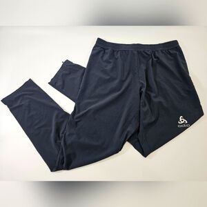 Men's Large Odlo zero weight run pants‎ tapered zip ankle athletic pants black
